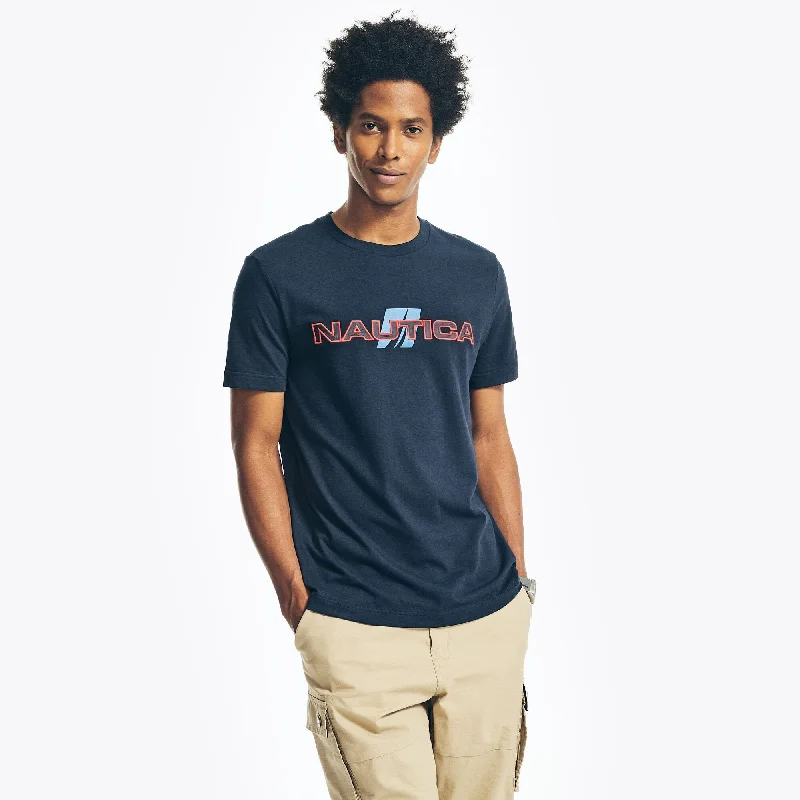 Nautica Mens Sustainably Crafted Logo Graphic T-Shirt