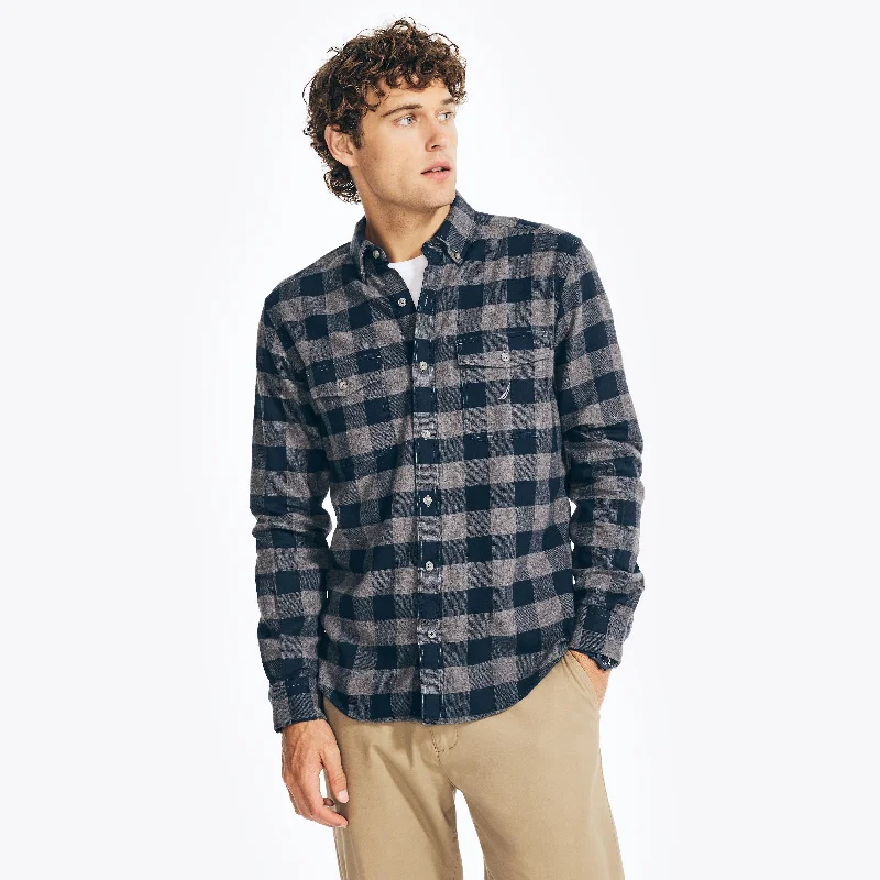 Nautica Mens Sustainably Crafted Plaid Flannel Shirt