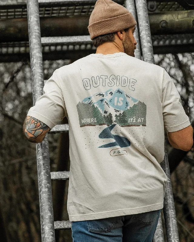 Outside Is Where It's At T-Shirt - Bone