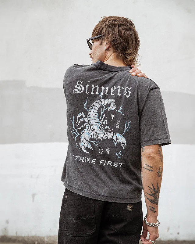 Sinners Boxy T-Shirt - Acid Wash