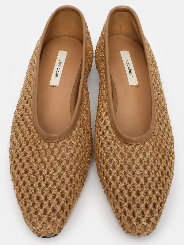 Basket-Weave Flats, Camel