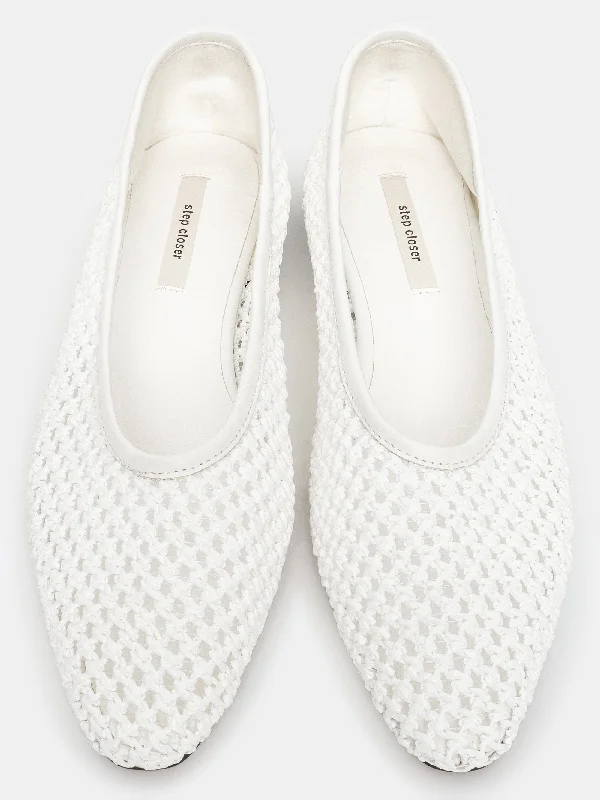 Basket-Weave Flats, White