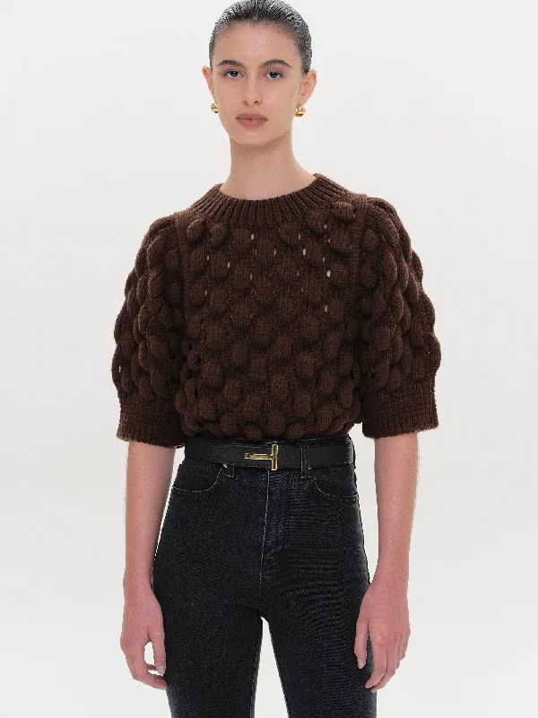 Bubble Knit Sweater, Brunette