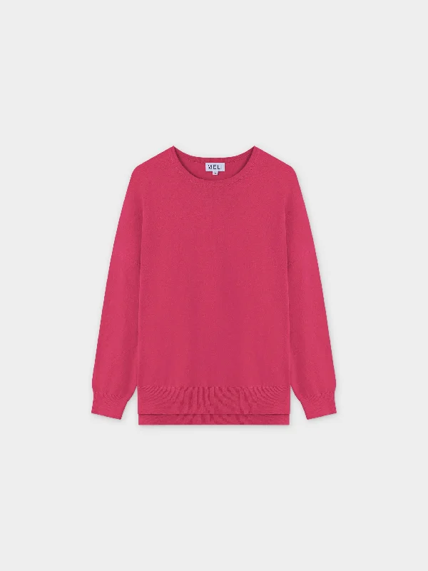 Oversized Lightweight Sweater-Pink