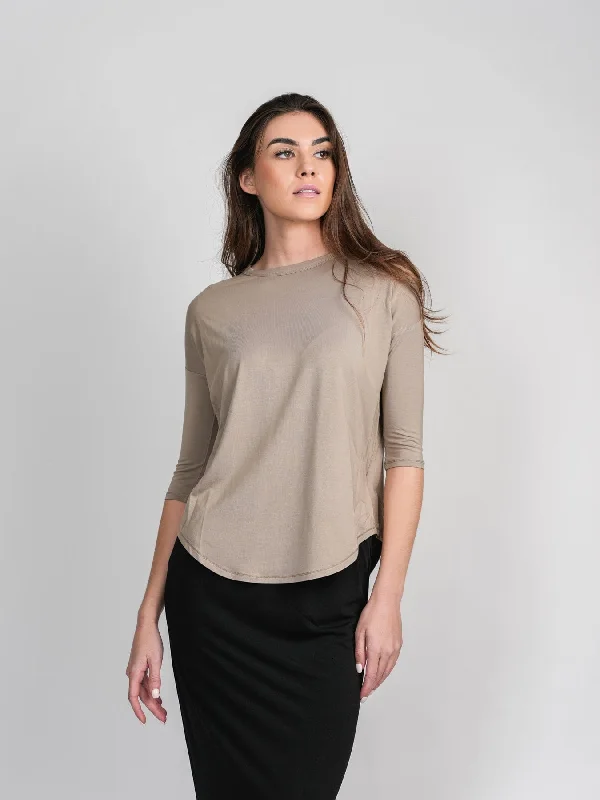 SWING TEE - LS-TAUPE