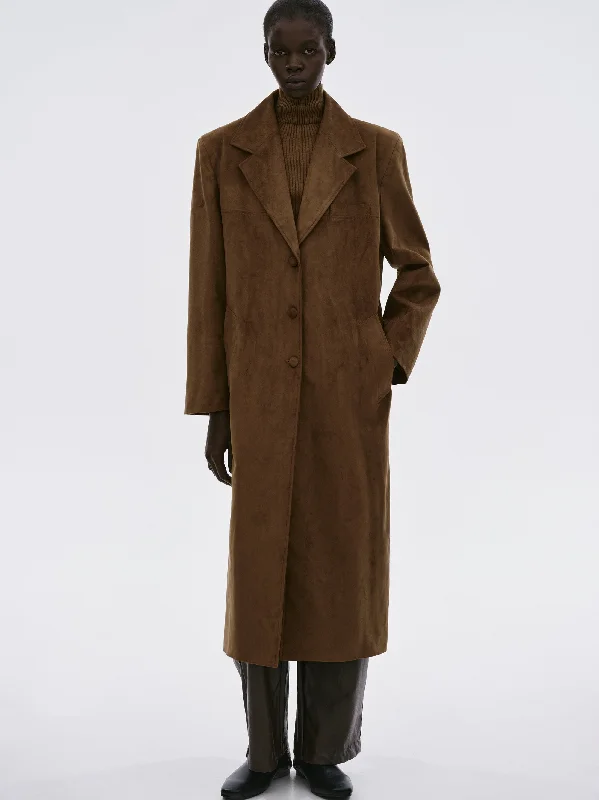 Tedesco Suede Coat, Cacao