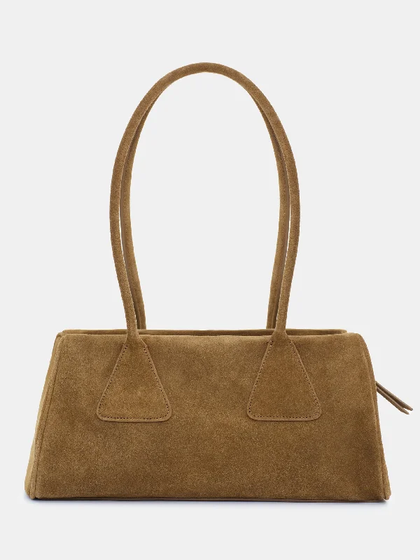 Triangular Boston Tote, Taupe