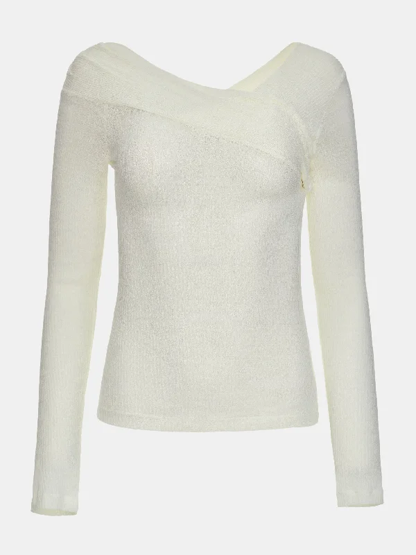 Twisted Sheer Knit, Ivory