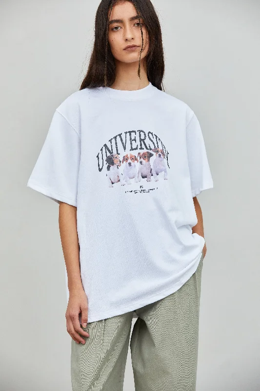 'University Mascot' Graphic Tee, White